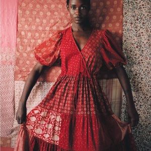 NWT! Christy Dawn Lianne Dress in Colorblocked Crimson (M)